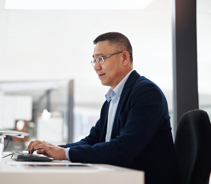 Chief Technology Officer working at his desk