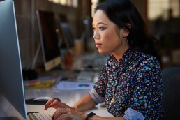 woman working at computer