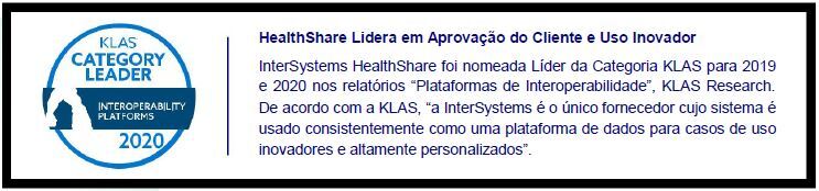HealthShare Lidera em Aprovaçāo do Cliente e uso Inovador