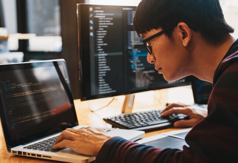 software developer focused on his work
