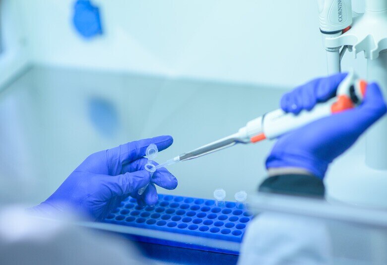 conducting a test in a lab