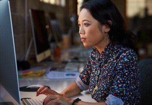 woman working at computer