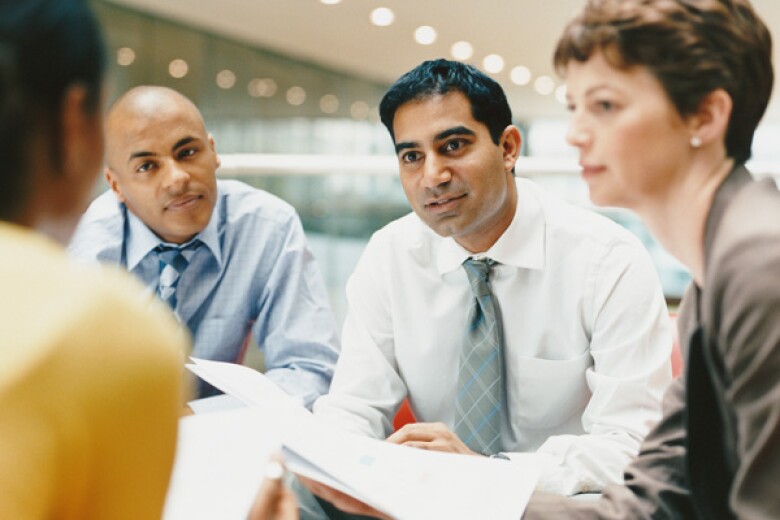 business partners engaged in conversation