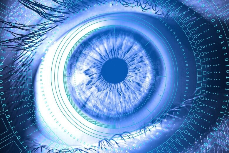 futuristic close up of the iris of a person's eye