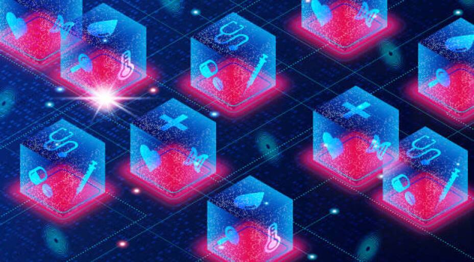 Blockchain in Healthcare and Medicine Concept - 3D Illustration