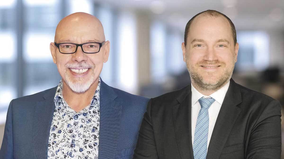 Jochen Scharafin (à gauche) est directeur commercial au sein du département Santé d’InterSystems. Nicolai Lütschg est directeur de la communauté eHealth Aargau (emedo).