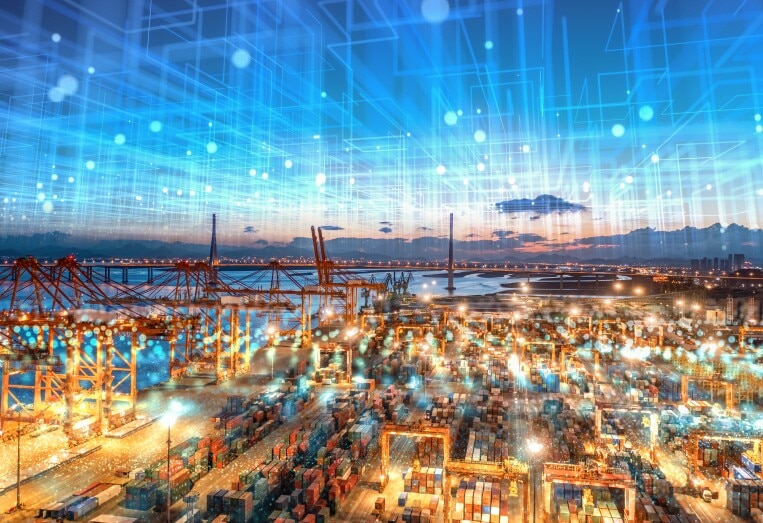 Conceptual Diagram of an IoT intelligent automated shipping terminal