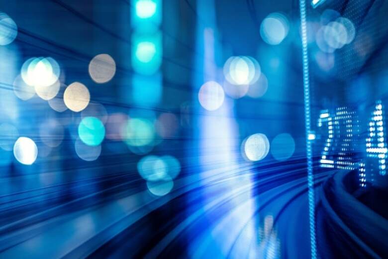 blurred background with light spots and financial data