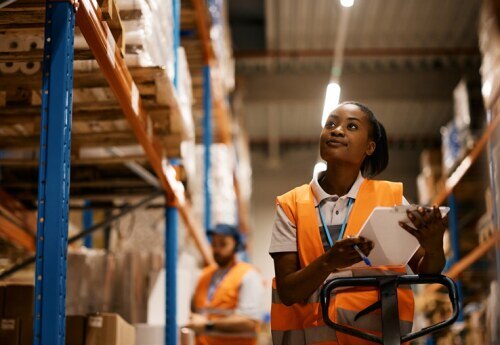 Warehouse worker in supply chain