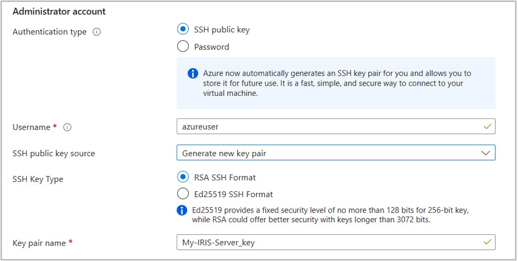 Screenshot showing Azure Create a VM Authentication settings