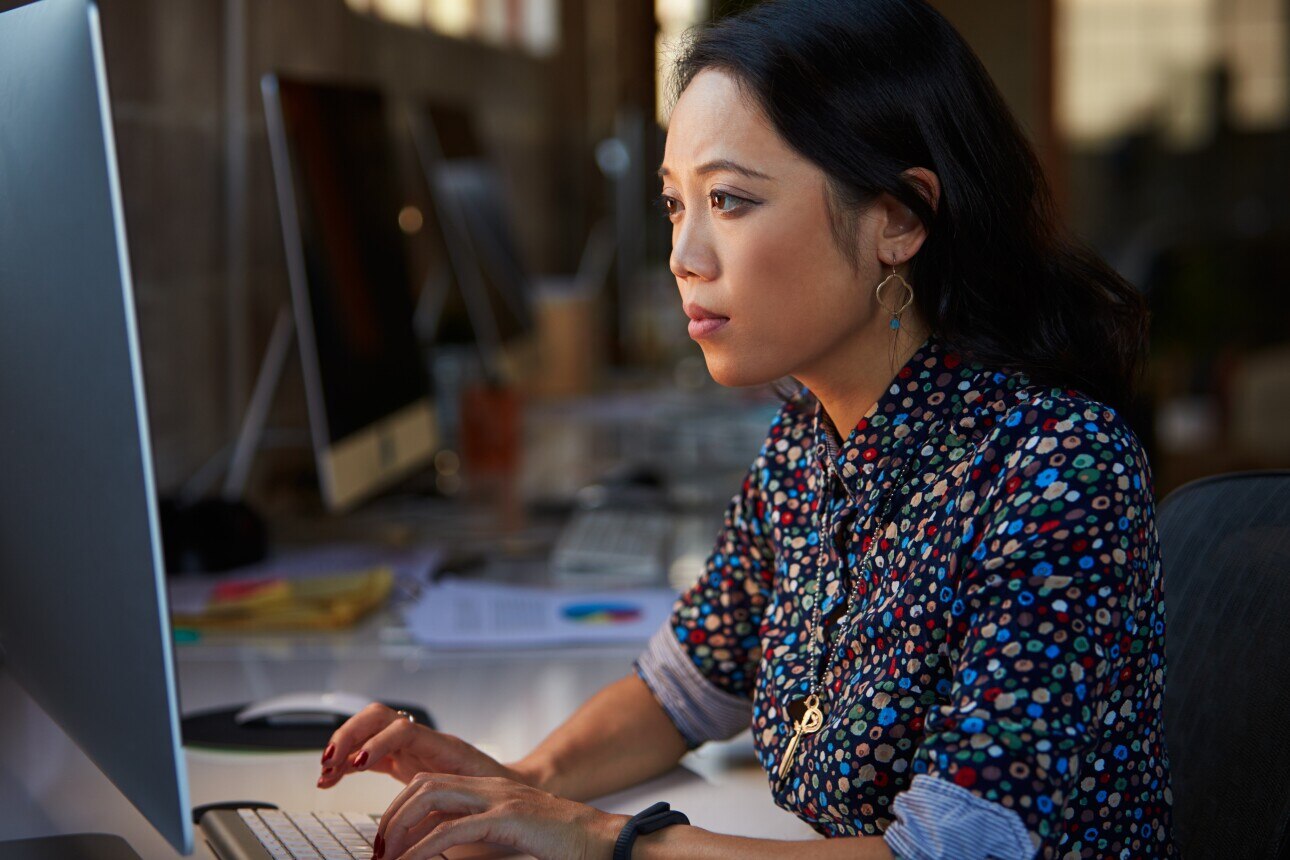woman working at computer