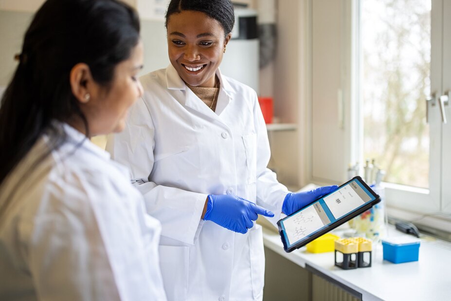 Doctors conducting research in a medical laboratory