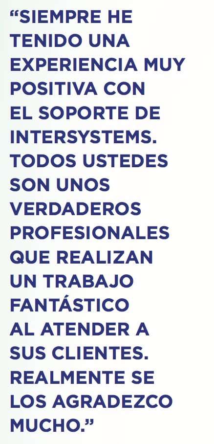 Screenshot of quote related to InterSystems support guidelines