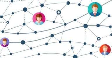 illustration of a network of data and people