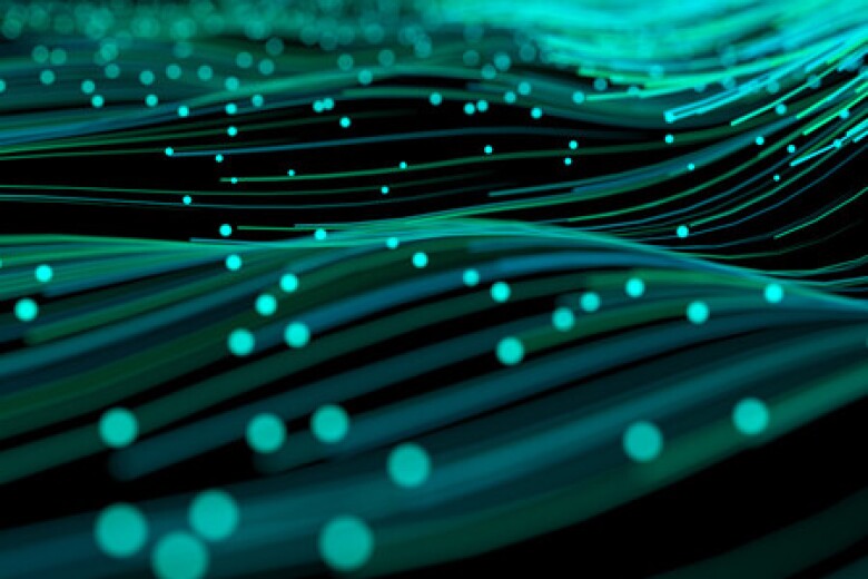 wavy pattern of green light