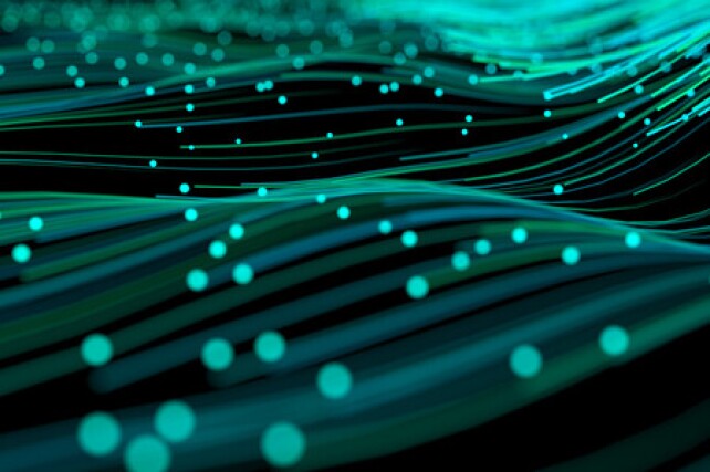 wavy pattern of green light