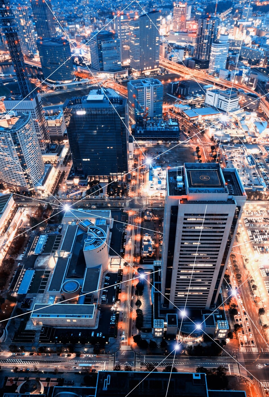 technology smart city with network communication