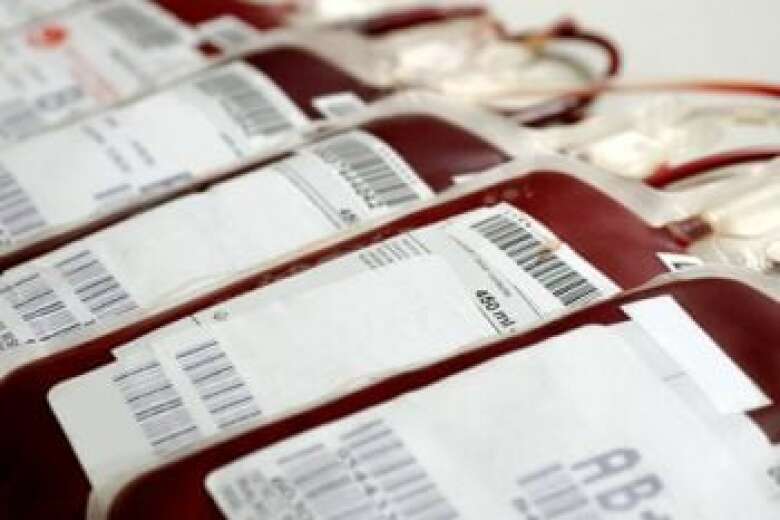 bags of donated blood