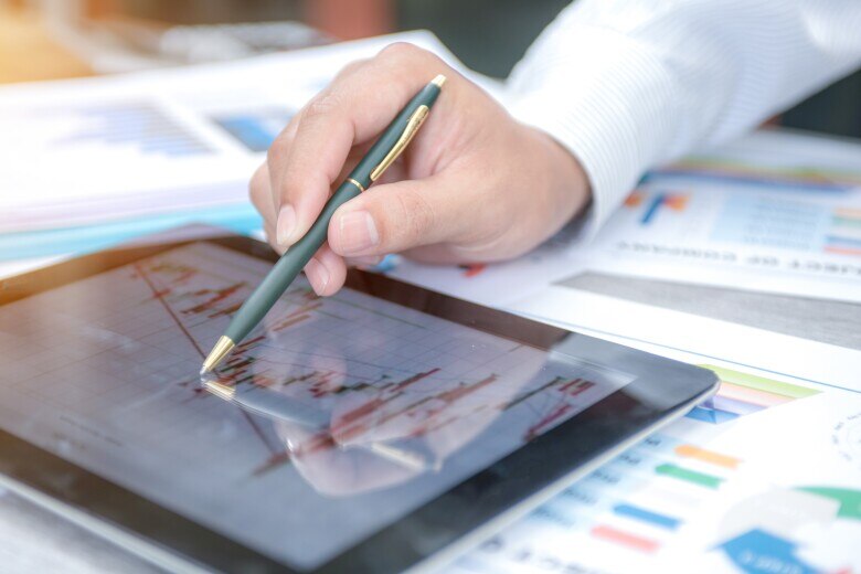 Financial charts on an ipad