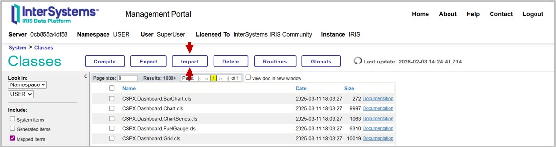 Screenshot of the Classes Explorer page of the InterSystems IRIS management portal