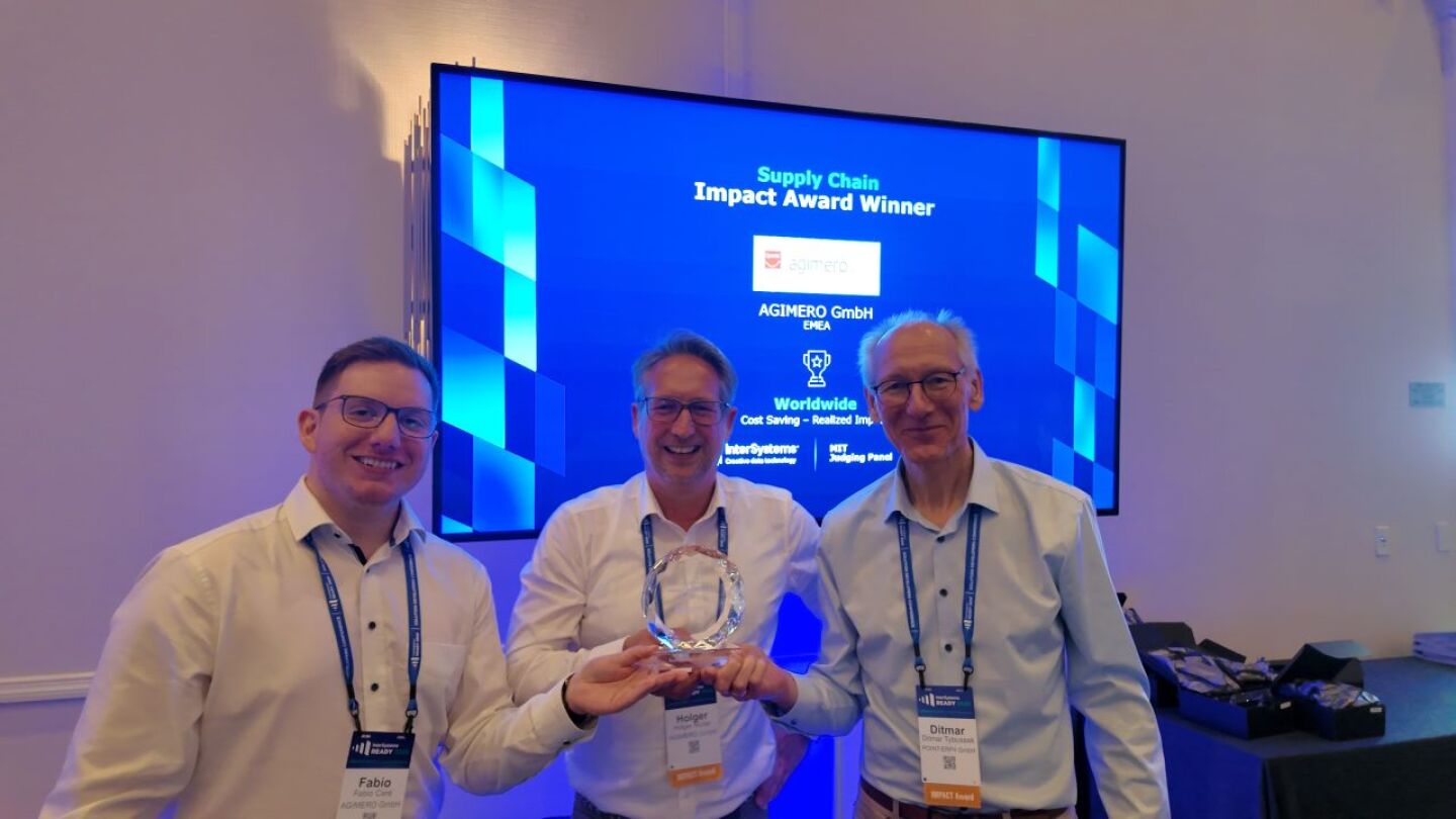 Von MIT-Jury ausgewähöt: Agimero mit InterSystems Impact Award ausgezeichnet