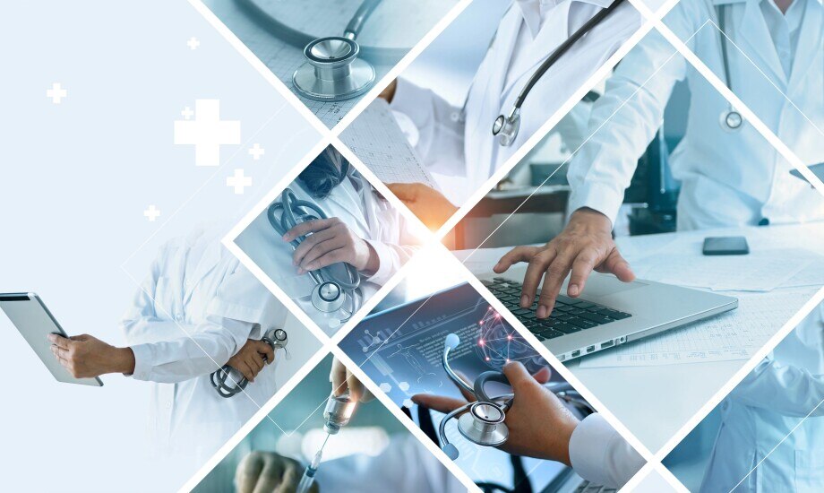 doctor working on laptop