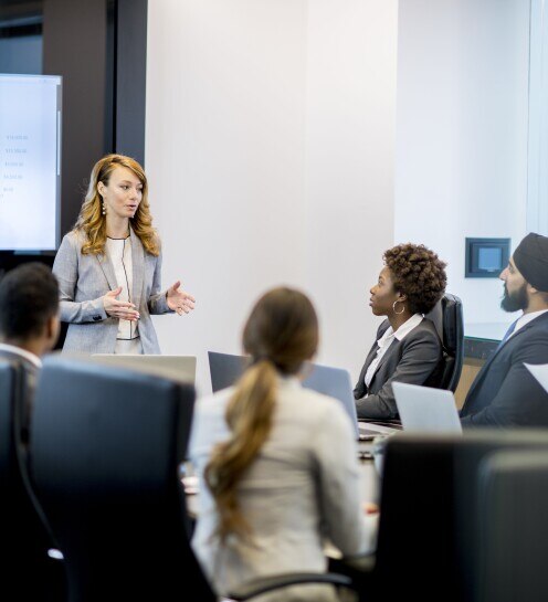 Business woman in a team meeting