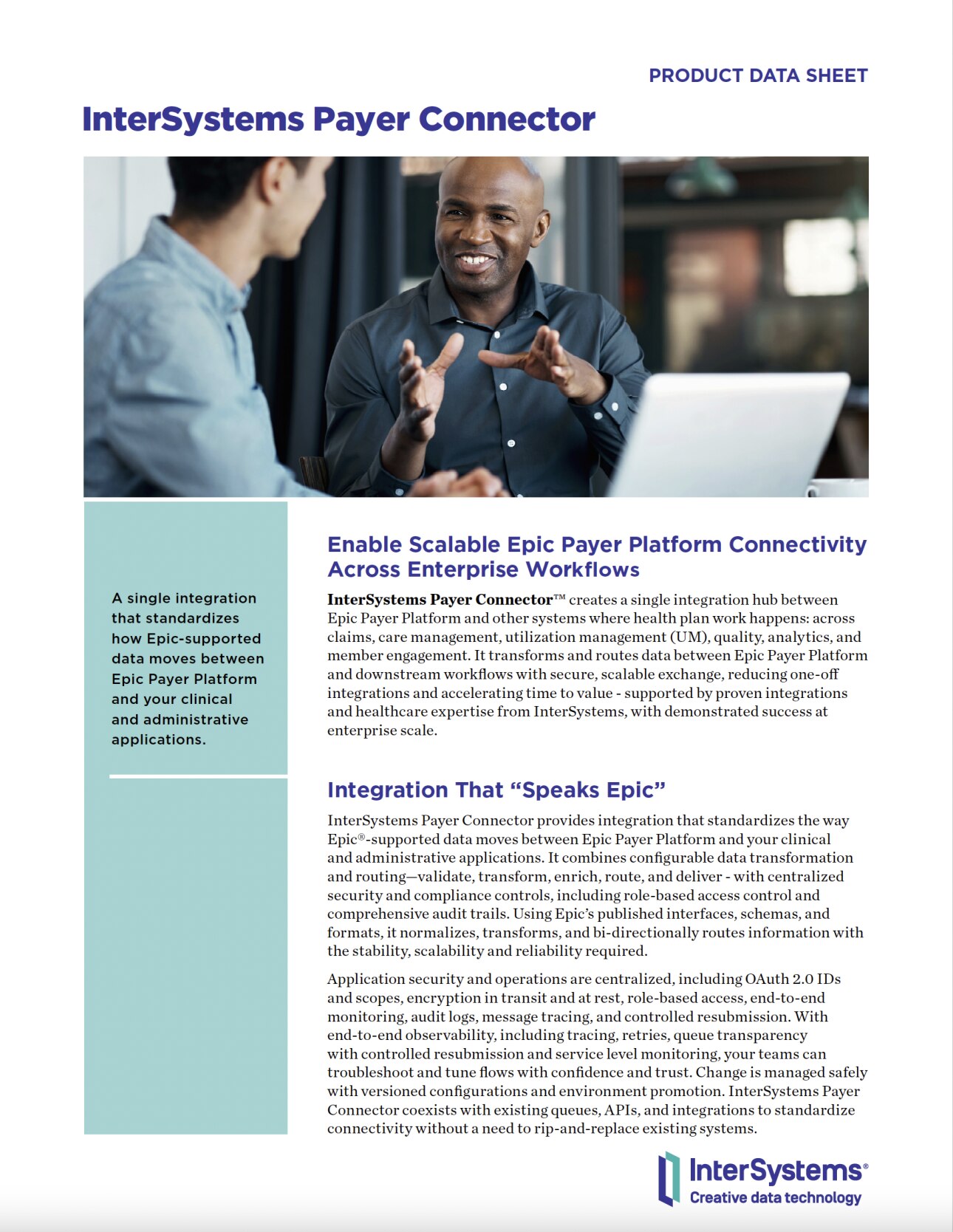 InterSystems Payer Connector Product Data Sheet
