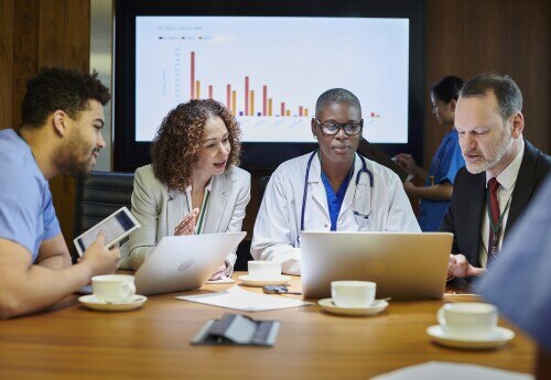 Healthcare doctor nurse in business meeting