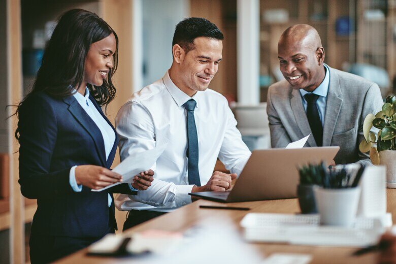 Group of diverse business people meeting