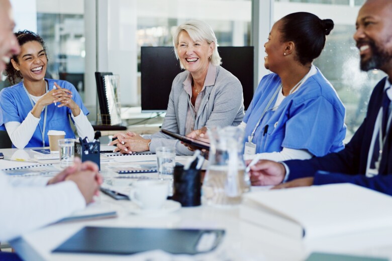 doctors and  nursed in a  business meeting