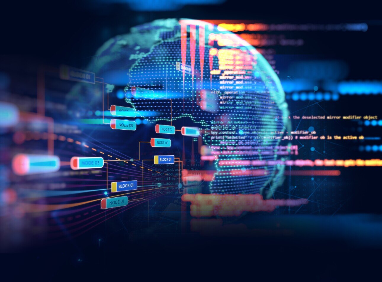 Programming code abstract technology background of software developer and Computer script