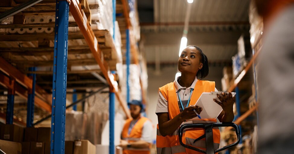Warehouse worker in supply chain