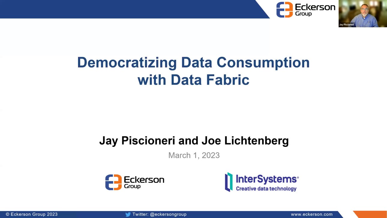 Democratizing Data Consumption Data Fabric Eckerson Webinar thumb