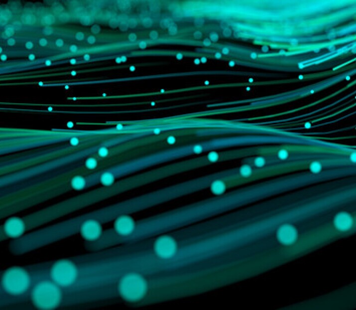 wavy pattern of green light