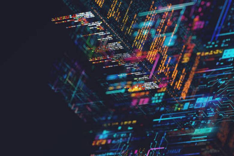 AI - Artificial Intelligence - concept CPU quantum computing. Digital transformation and big data