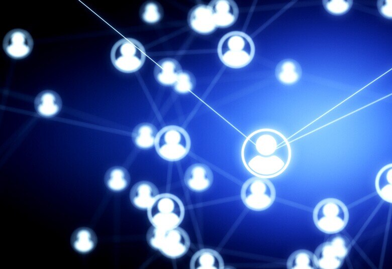 illustration showing a network of contacts