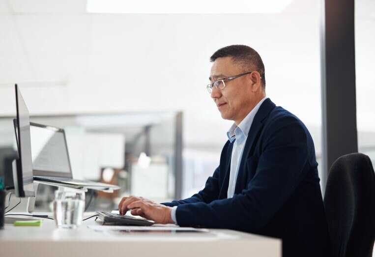Chief Technology Officer working at his desk