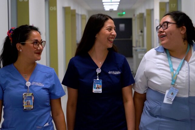 Christus staff in hallway