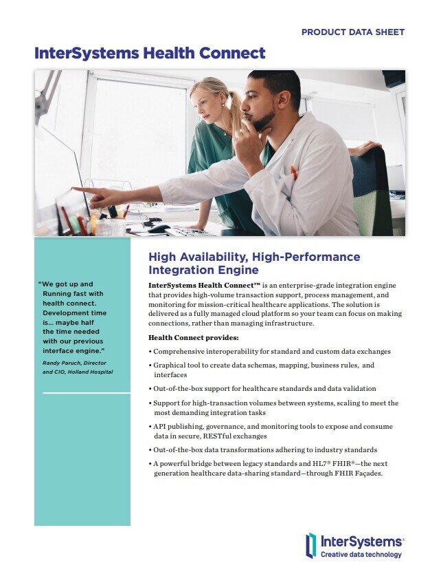 InterSystems Health Connect cover