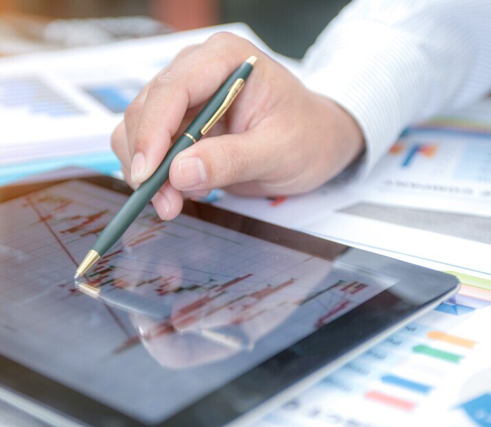 Financial charts on an ipad