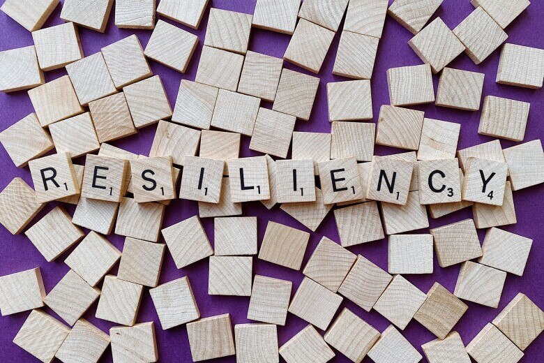 Resiliency spelled out in scrabble letters