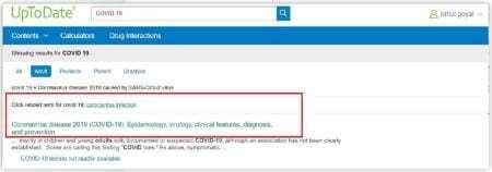 Viewing Wolters Kluwer’s UpToDate COVID-19 information without leaving TrakCare.